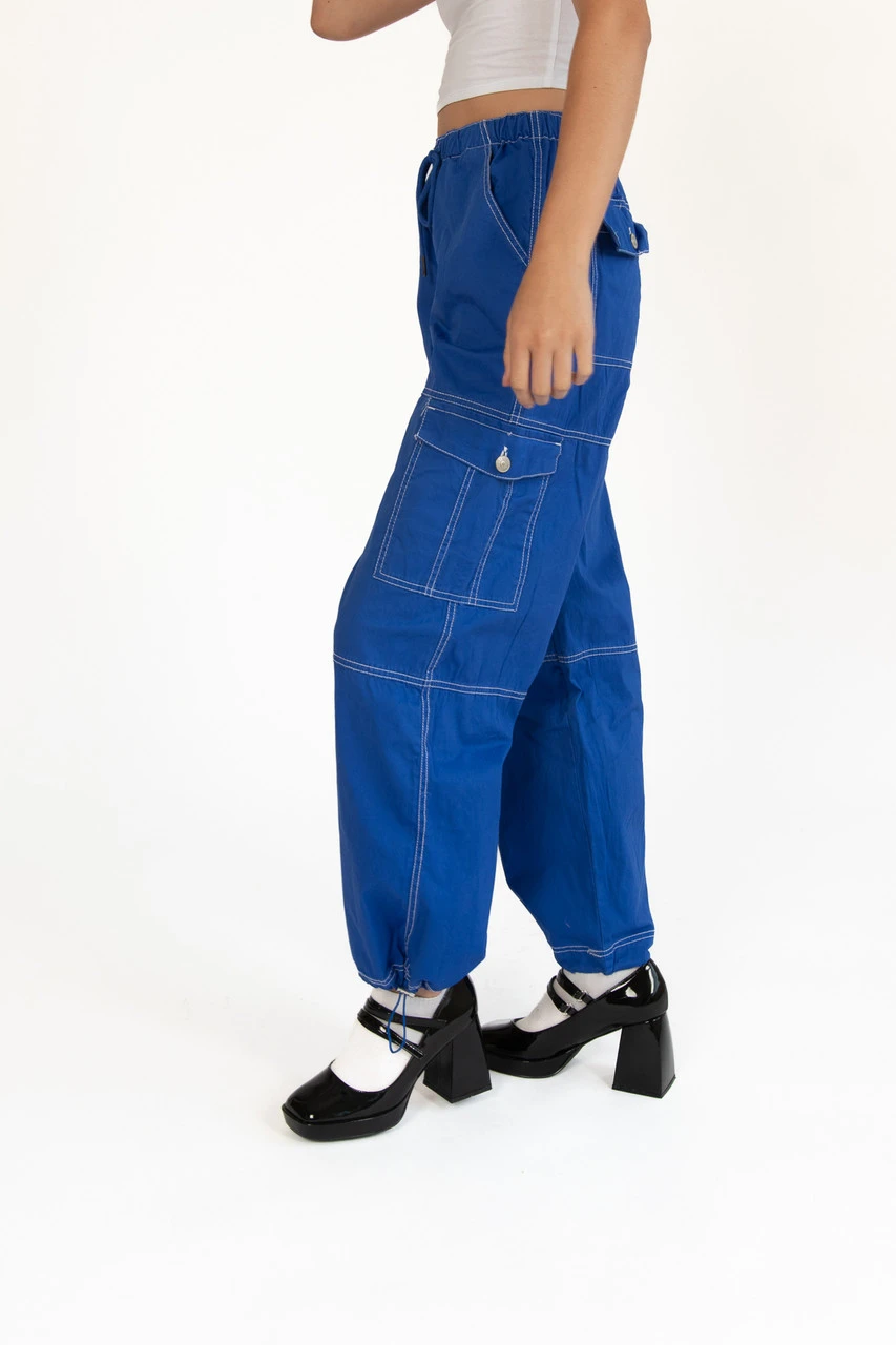 Royal Blue Heavy Weight Cargo Joggers 2 Royal Blue Heavy Weight Cargo Joggers - Image 2