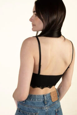 Black Lace Trim Bralette -Swimsuit Closet Sales Store 183 2644blklacetrimbraback 00537.1682113348