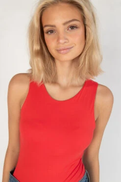 Red Doubled Layered Tank Bodysuit -Swimsuit Closet Sales Store 183 2675 Red BodyCU 183 2675 RedBody 4592 23869.1689266163