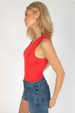 Red Doubled Layered Tank Bodysuit -Swimsuit Closet Sales Store 183 2675 Red BodySide 183 2675 RedBody 4579 83384.1689266158