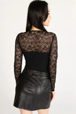 Lace Top V Neck Long Sleeve Bodysuit -Swimsuit Closet Sales Store 183 2725 LaceBodysuitBack2 183 2725 LAceBodysuit 57421.1697863573