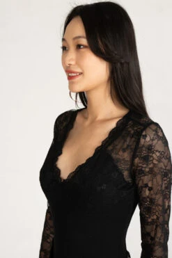 Lace Top V Neck Long Sleeve Bodysuit -Swimsuit Closet Sales Store 183 2725 LaceBodysuitSide2 183 2725 LAceBodysuit 12053.1697863573