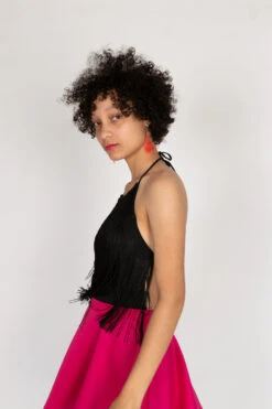 Black Fringe Halter Bodysuit -Swimsuit Closet Sales Store 193 1983 BlkFringeBody 54859.1694453579