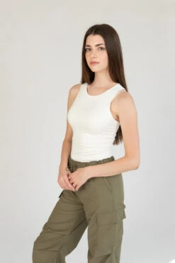 White Doubled Layered Tank Bodysuit -Swimsuit Closet Sales Store CreamBodysuitSide 58782.1695667151