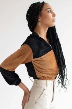 Black Color Blocked Zip Up Hoodie -Swimsuit Closet Sales Store IMG 0071 15536 69593.1666808884