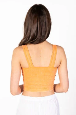 Orange Mineral Wash Ribbed Tank -Swimsuit Closet Sales Store Orange Mineral Wash Ribbed Tank 3 73362.1678228648