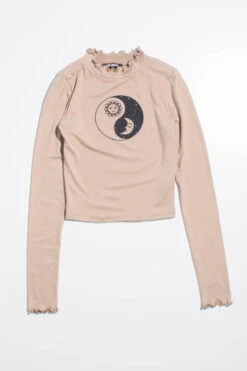 Taupe Celestial Yin Yang Long Sleeve Top -Swimsuit Closet Sales Store Taupe Celestial Yin Yang Long Sleeve 2 04558.1692379504