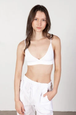 White Wide Rib Bralette