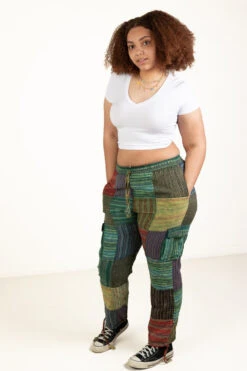 Striped Patchwork Cargo Pants 9 Striped Patchwork Cargo Pants -Swimsuit Closet Sales Store XLPatchpant 40549.1683133322