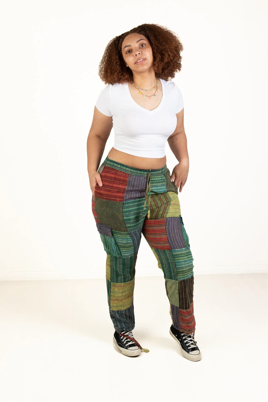 Striped Patchwork Cargo Pants 6 Striped Patchwork Cargo Pants - Image 6