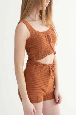 Adobe Pointelle Crochet Cami & Shorts Set -Swimsuit Closet Sales Store adobe pointelle crochet shorts set 4 21250.1666809216