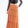 Adobe Ruffle Tiered Maxi Skirt