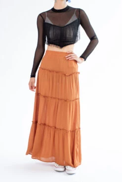 Adobe Ruffle Tiered Maxi Skirt