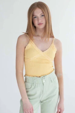 Banana Seamless Lace Trim Crop Cami -Swimsuit Closet Sales Store banana seamless lace trip crop cami 2 78538.1666807904