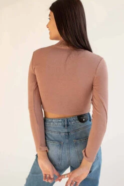 Beige Mock Neck Cropped Sweater -Swimsuit Closet Sales Store beige mock neck cropped sweater 4 23953.1666809200