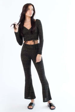 Black & Gold Thread Ruched Crop Top -Swimsuit Closet Sales Store black and gold thread ruched crop top 1 1 97193.1692375173