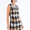 Black Argyle Vest Mini Dress