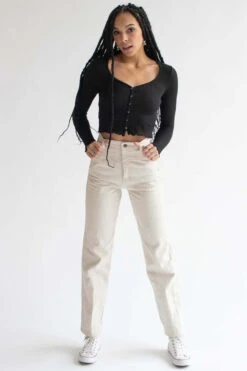 Black Brushed Thermal Button Up Top -Swimsuit Closet Sales Store black brushed thermal button up top 5 16274.1692379655