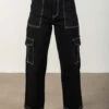 Black Cargo Skater Jeans