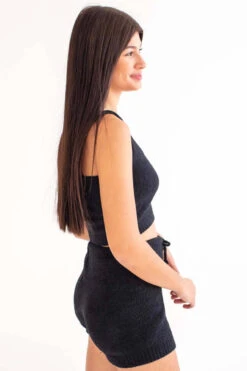 Black Chenille Tank & Shorts Set -Swimsuit Closet Sales Store black chenille shorts set 4 87952.1696278900