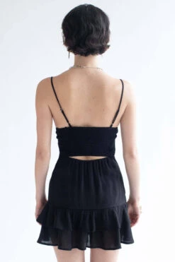 Black Crepe Ruched Front Party Dress -Swimsuit Closet Sales Store black crepe ruched front party dress 5 58189.1692308260