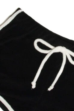 Black Terry Drawstring Dolphin Shorts -Swimsuit Closet Sales Store black drawstring terry dolphin shorts 2 28058.1678310263