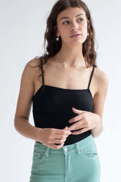 Black Empire Waist Cami Bodysuit