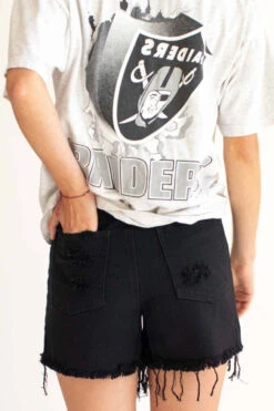 Black High Rise Cut Off Denim Shorts -Swimsuit Closet Sales Store black high rise denim cut off shorts 4 73649.1666809186