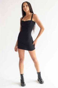 Black Lined Bust Mini Dress -Swimsuit Closet Sales Store black lined bust mini dress 2 33421.1666807229