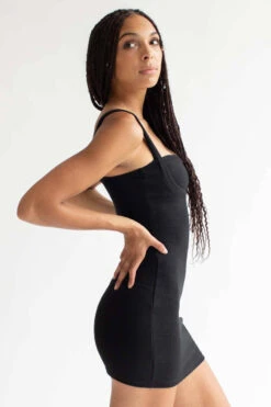 Black Lined Bust Mini Dress -Swimsuit Closet Sales Store black lined bust mini dress 3 70626.1666807188