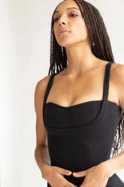 Black Lined Bust Mini Dress