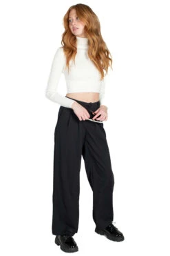 Black Pleated Wide Leg Dad Pant -Swimsuit Closet Sales Store black pleated wide leg dad pant 1 66560.1673287240
