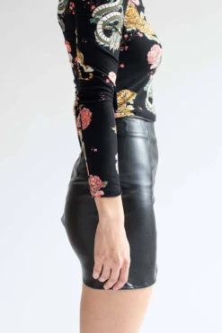 Black Pleather Split Thigh Mini Skirt -Swimsuit Closet Sales Store black pleather thigh slit mini skirt 5 22332.1666807059