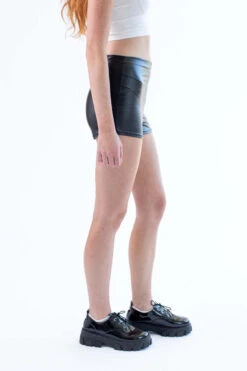 Black Pleather Zip Up Shorts -Swimsuit Closet Sales Store black pleather zip up shorts 3 22481.1692373345