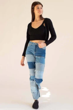 Black Ribbed Cardigan & Tank Set -Swimsuit Closet Sales Store black ribbed sweater set 2 34168.1692389174