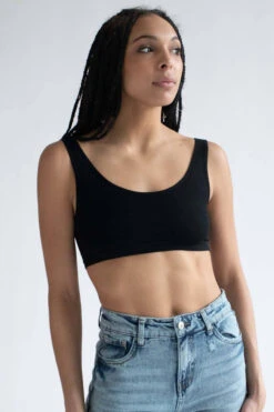 Black Terry Seamless Crop Tank -Swimsuit Closet Sales Store black terry seamless crop tank 2 91924.1666806031