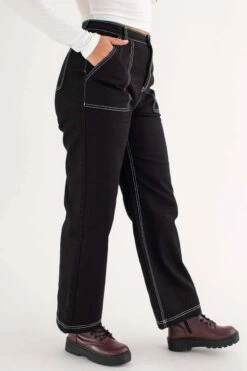 Black Wide Leg Carpenter Jeans -Swimsuit Closet Sales Store black wide leg carpenter jeans 4 33613.1697488449