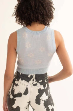 Blue Daisy Sweater Vest -Swimsuit Closet Sales Store blue daisy sweater vest 4 39050.1692388948