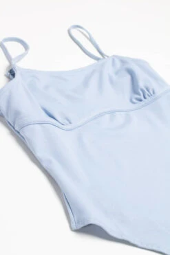 Blue Empire Waist Cami Bodysuit