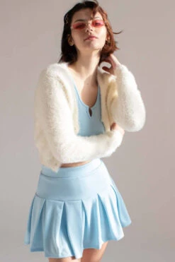 Summer Blue Notched Neck Tank & Pleated Skirt Set -Swimsuit Closet Sales Store blue notched neck tank skirt set 5 65099.1666808058