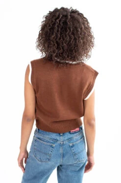 Brown Daisy Sweater Vest -Swimsuit Closet Sales Store brown daisy sweater vest 4 20293.1692388424