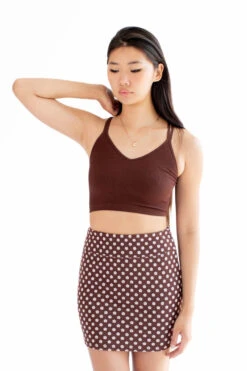 Brown Double Strap Seamless Cami
