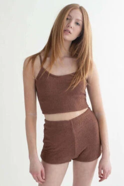 Brown Teddi Cami & Shorts Set