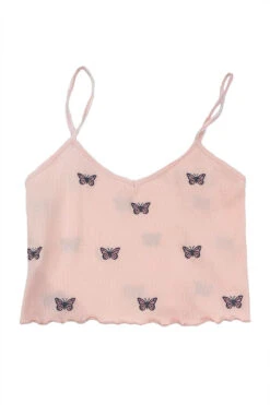 Butterfly Embroidered Seamless Cami -Swimsuit Closet Sales Store butterfly embroidered seamless cami 1 19107.1666809156