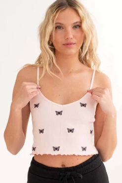 Butterfly Embroidered Seamless Cami -Swimsuit Closet Sales Store butterfly embroidered seamless cami 2 1 15842.1666809150