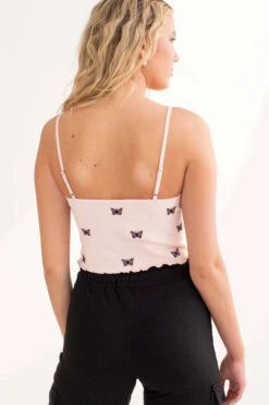 Butterfly Embroidered Seamless Cami -Swimsuit Closet Sales Store butterfly embroidered seamless cami 5 24025.1666809152