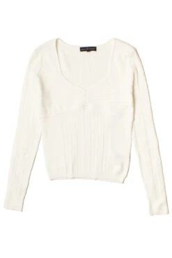 Ivory Cable Sweetheart Sweater -Swimsuit Closet Sales Store cable sweater 1 85211.1682113041