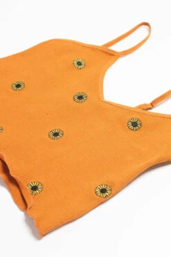 Clay Daisies Embroidered Seamless Cami