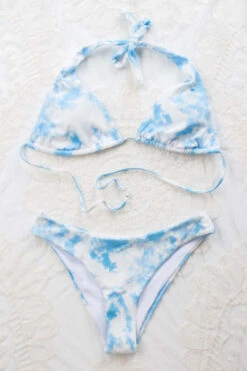 Cloud Print Tie Bikini Top -Swimsuit Closet Sales Store cloud print tie bikini top 1 93051.1666807800