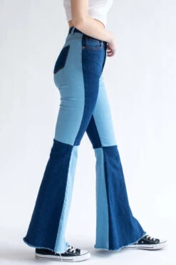 Color Blocked Patchwork Bell Bottoms -Swimsuit Closet Sales Store color blocked patchwork bell bottoms 3 54563.1666809236